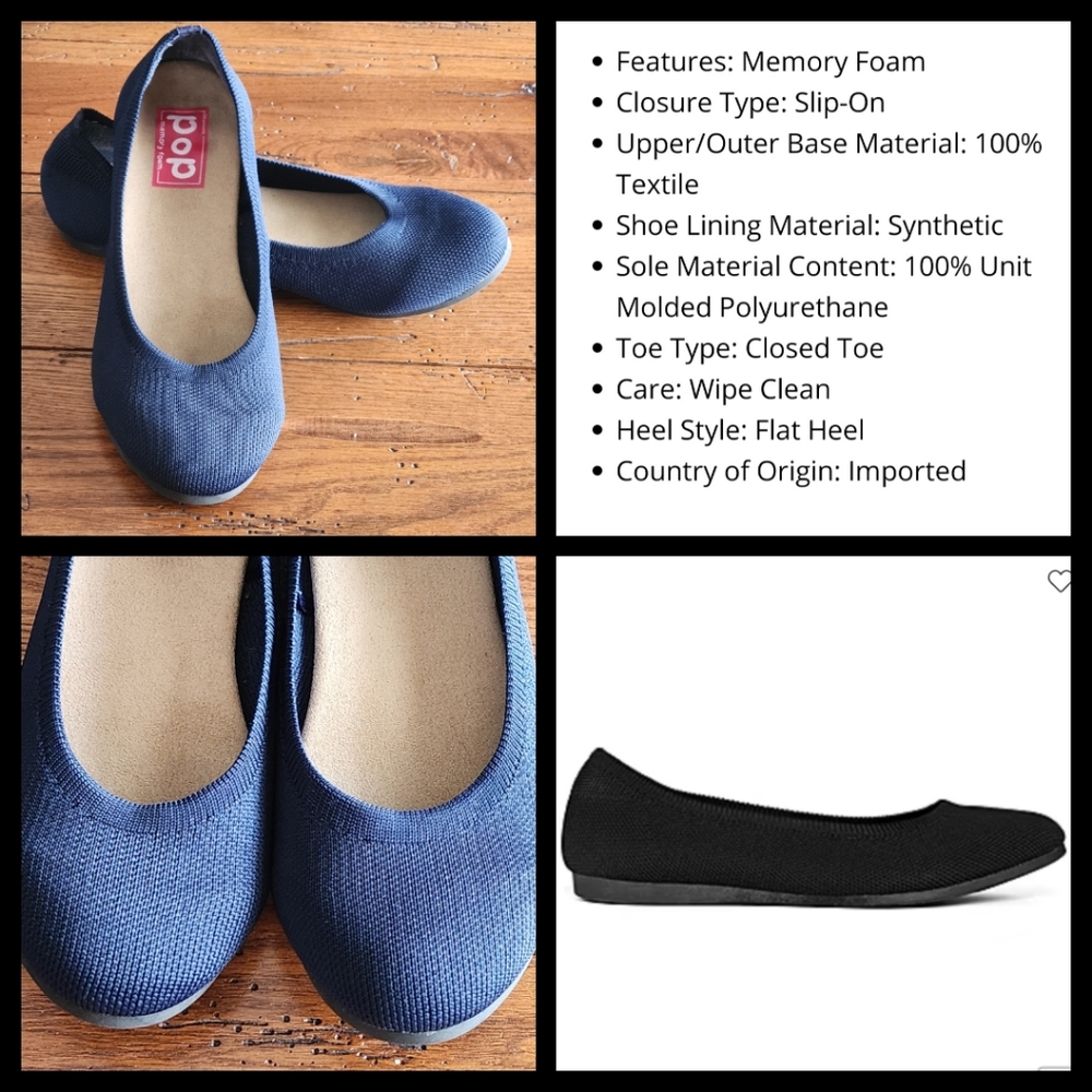 Pop memory foam Sharon shoes -  navy blue -  Size 8.5